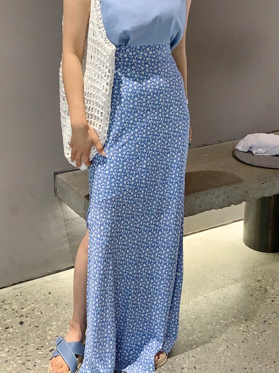 Floral Print Maxi Skirt Women's Chic Elastic Waist Slimming Bodycon Split High Waist Korean Sle Commute Long Skirt
Floral Print Maxi Skirt Women's Chic Elastic Waist Slimming Bodycon Split High Waist Korean Sle Commute Long Skirt