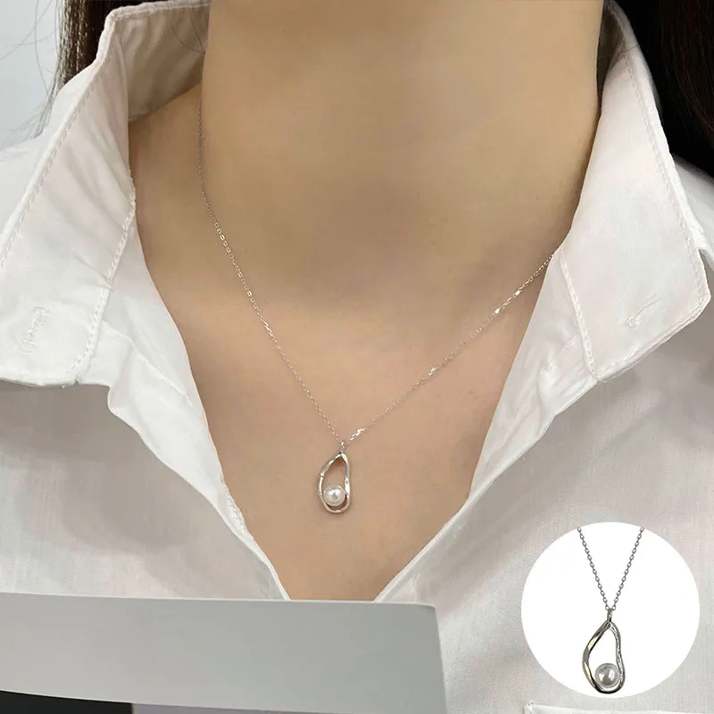 100% 925 Sterling Silver Pearl Irregular Necklace for Women Girl Geometric Hollow Out Design Jewelry Party Gift Dropshipping
100% 925 Sterling Silver Pearl Irregular Necklace for Women Girl Geometric Hollow Out Design Jewelry Party Gift Dropshipping