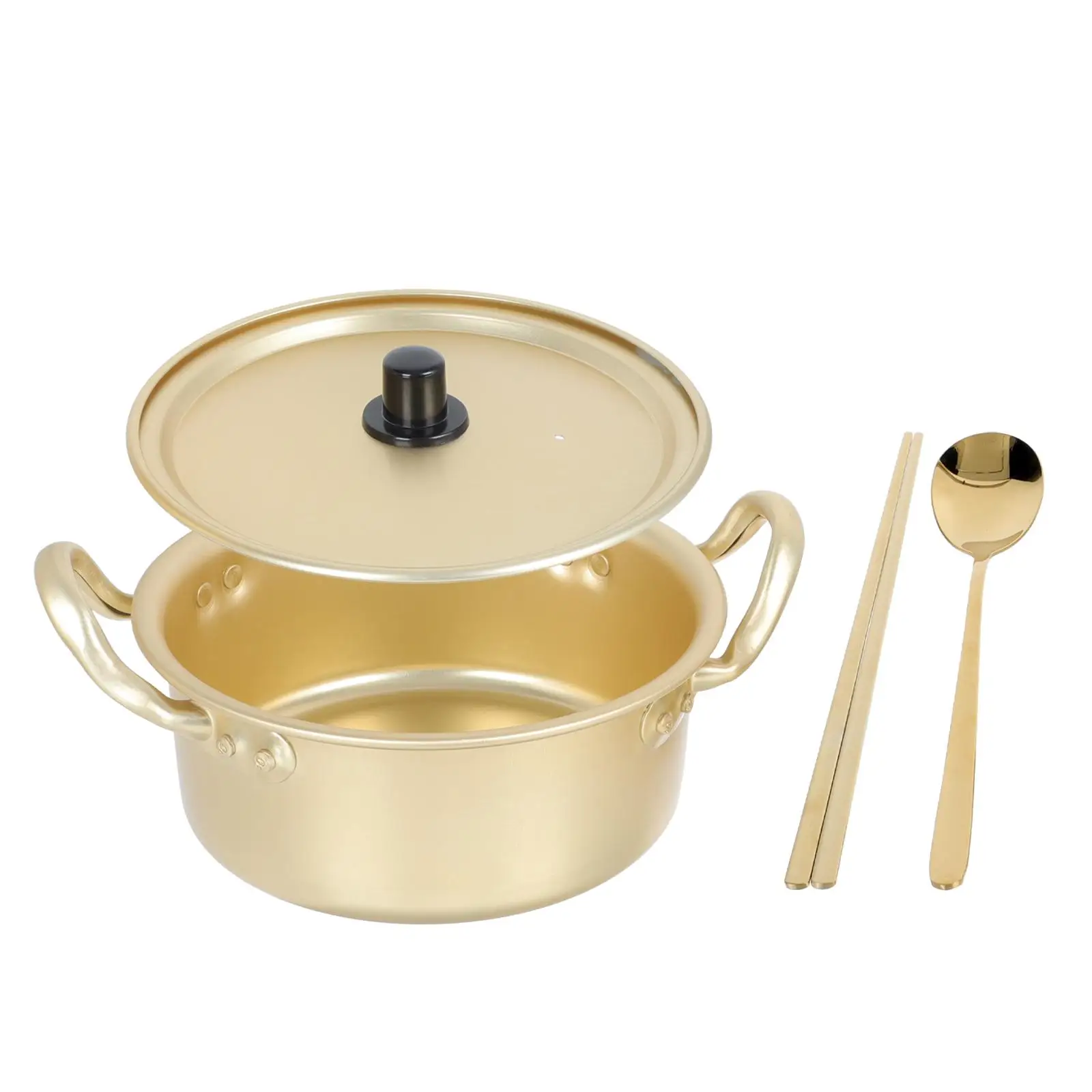 Yellow Aluminum Ramen Portable Cooking Pot Pot for Noodles Soup Instant Korean Binaural Stockpot with Lid Handle
Yellow Aluminum Ramen Portable Cooking Pot Pot for Noodles Soup Instant Korean Binaural Stockpot with Lid Handle