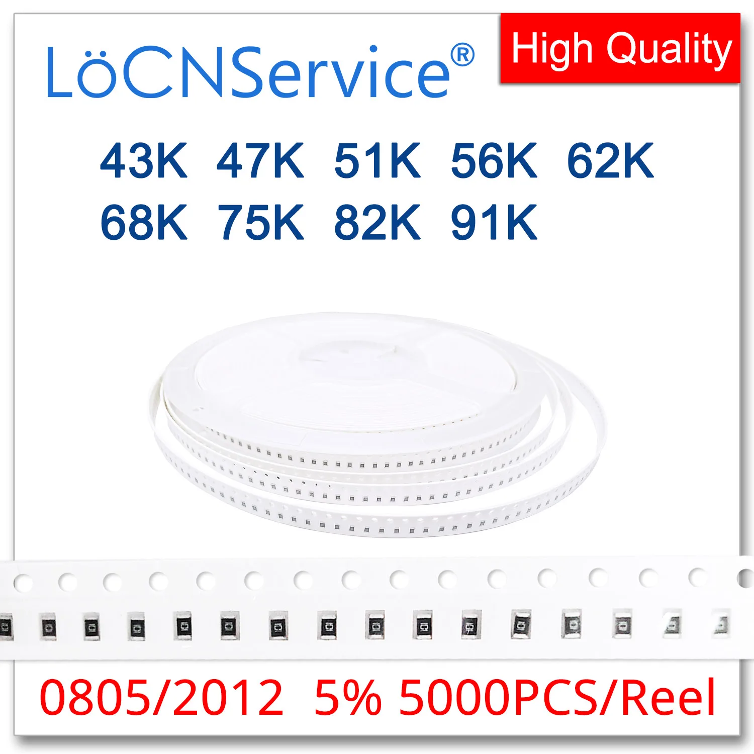 LoCNService 0805 J 5% 5000pcs 43K 47K 51K 56K 62K 68K 75K 82K 91Ksmd 2012 resistor OHM
LoCNService 0805 J 5% 5000pcs 43K 47K 51K 56K 62K 68K 75K 82K 91Ksmd 2012 resistor OHM