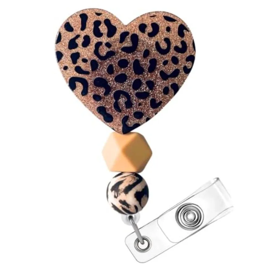 Leopard Badge Reel Holder ID Name Retractable Clip Lanyard with Cute Beaded Prt Bengals Zoo Keeper Glitter Blg for s CNA Nursg
Leopard Badge Reel Holder ID Name Retractable Clip Lanyard with Cute Beaded Prt Bengals Zoo Keeper Glitter Blg for s CNA Nursg