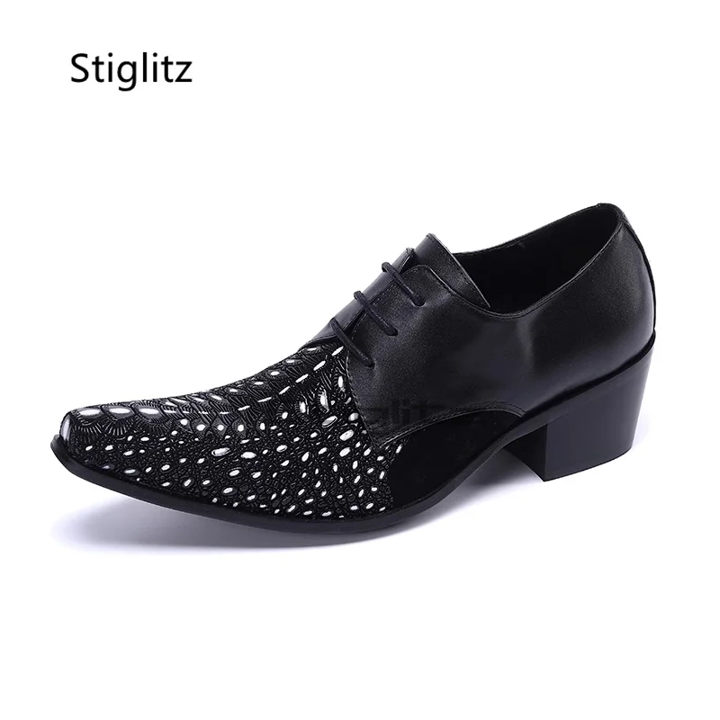 Genuine Leather Men's Shoes High Heels 6Cm Mixed Colors Lace Up Business Casual Shoes Party Wedding Social Shoes Size 37-47
Genuine Leather Men's Shoes High Heels 6Cm Mixed Colors Lace Up Business Casual Shoes Party Wedding Social Shoes Size 37-47