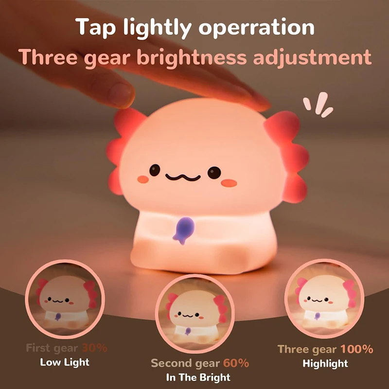 Axolotl-Baby Night Light Cute Silicone Salamander USB Rechargeable Night Light With Touch Control Birthday Gift For Children
Axolotl-Baby Night Light Cute Silicone Salamander USB Rechargeable Night Light With Touch Control Birthday Gift For Children