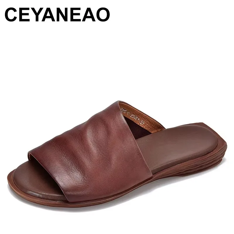 2025 Summer New Outdoor Slippers Women Genuine Leather Retro Slides Retro Versatile Peep Toe Handmade Flat Shoes
2025 Summer New Outdoor Slippers Women Genuine Leather Retro Slides Retro Versatile Peep Toe Handmade Flat Shoes