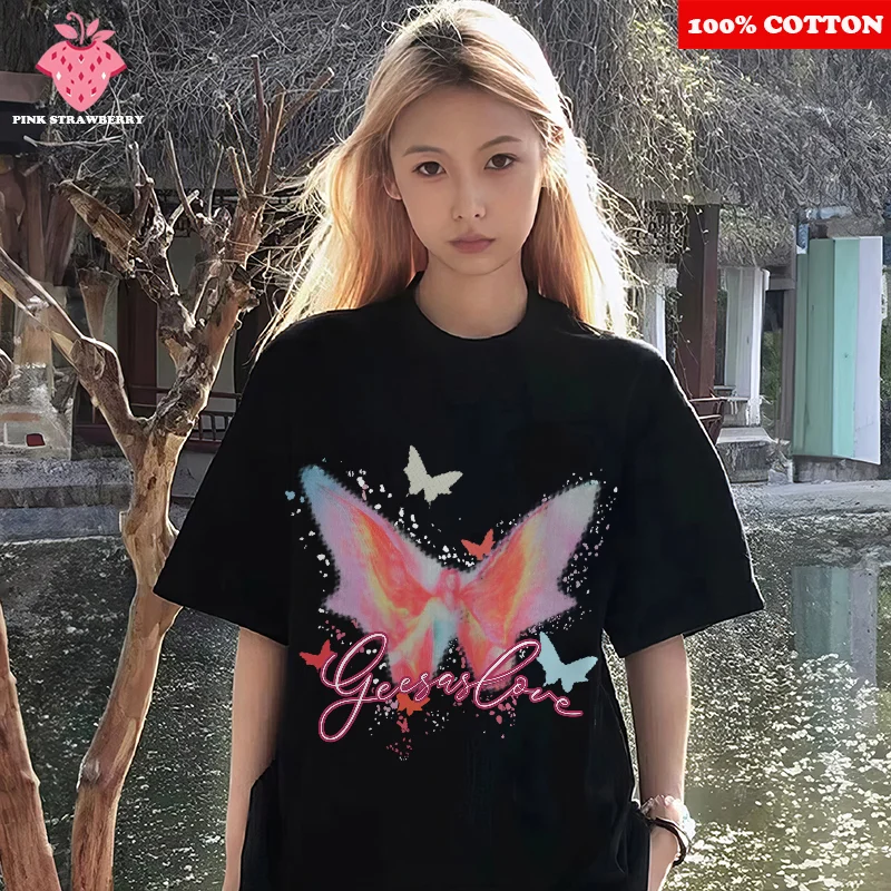 Beautiful Butterfly Pattern Print T-shirt Women's Men Summer 2025 New 100% Cotton Short Sleeve T-shirt Y2k Top Couple Clothing
Beautiful Butterfly Pattern Print T-shirt Women's Men Summer 2025 New 100% Cotton Short Sleeve T-shirt Y2k Top Couple Clothing