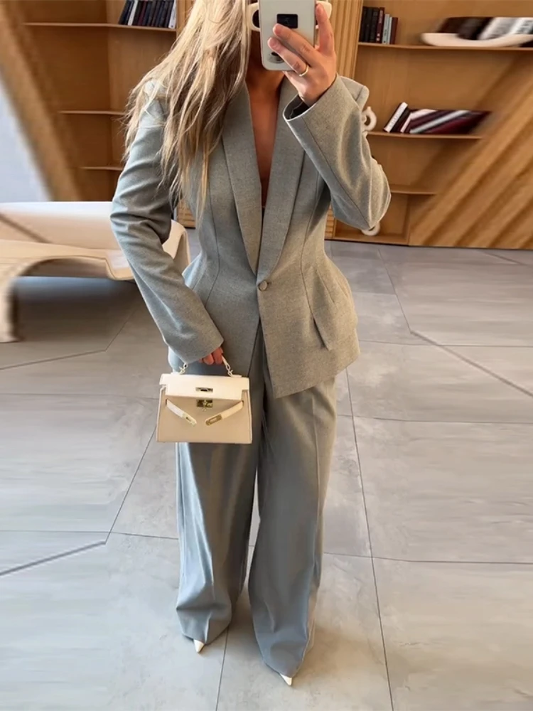 Fashion Blazer Pant Suits Women 2 Piece Set Elegant Lapel Solid Full Sleeve Pocket Coat Straight Pants Suit Lady Office Outfit
Fashion Blazer Pant Suits Women 2 Piece Set Elegant Lapel Solid Full Sleeve Pocket Coat Straight Pants Suit Lady Office Outfit