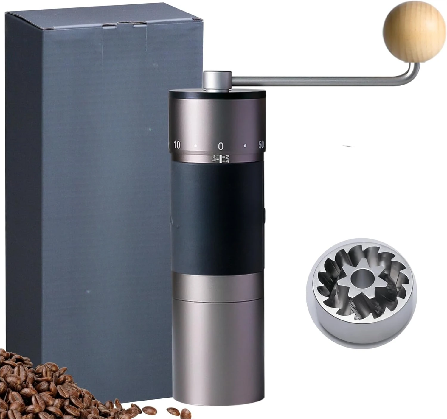 K6 Manual Hand Coffee Grinder with Straight Handle for French Press, Drip, Espresso with Assembly Consistency Stainless Steel
K6 Manual Hand Coffee Grinder with Straight Handle for French Press, Drip, Espresso with Assembly Consistency Stainless Steel