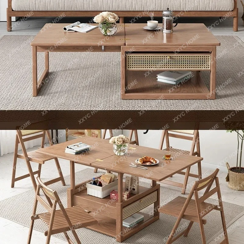 simple log wind lift coffee table dining table integrated all solid wood coffee table combination
simple log wind lift coffee table dining table integrated all solid wood coffee table combination