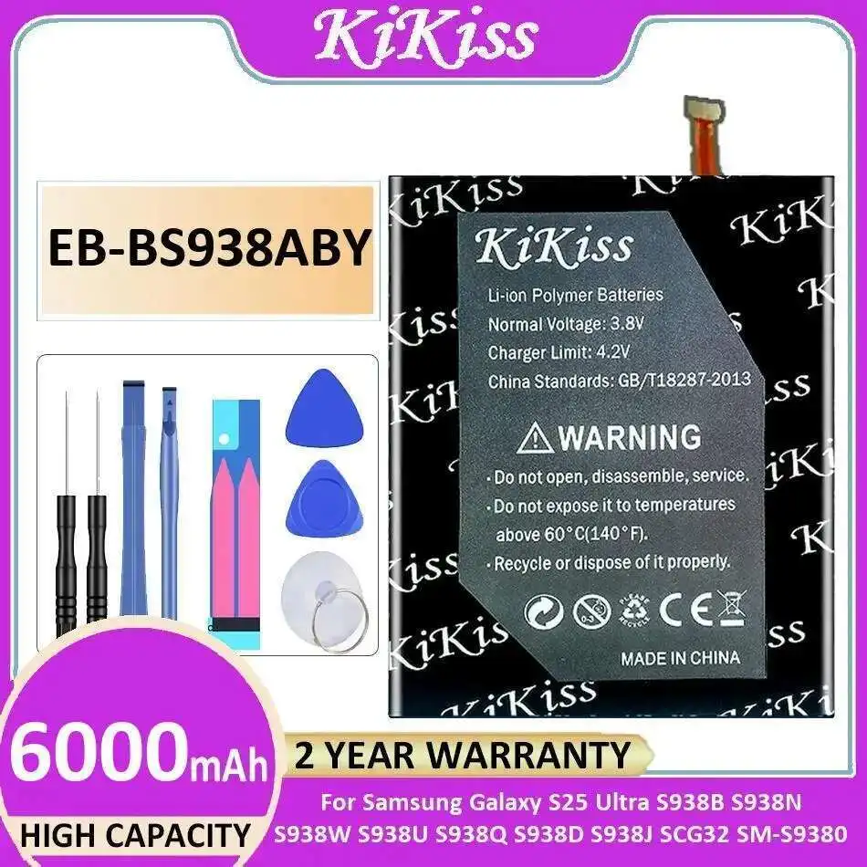 Аккумулятор мобильного телефона EB-BS938ABY 6000 мАч для Samsung Galaxy S25 Ultra S938B S938N S938W S938U S938Q S938D S938J SCG32 SM-S9380
Аккумулятор мобильного телефона EB-BS938ABY 6000 мАч для Samsung Galaxy S25 Ultra S938B S938N S938W S938U S938Q S938D S938J SCG32 SM-S9380