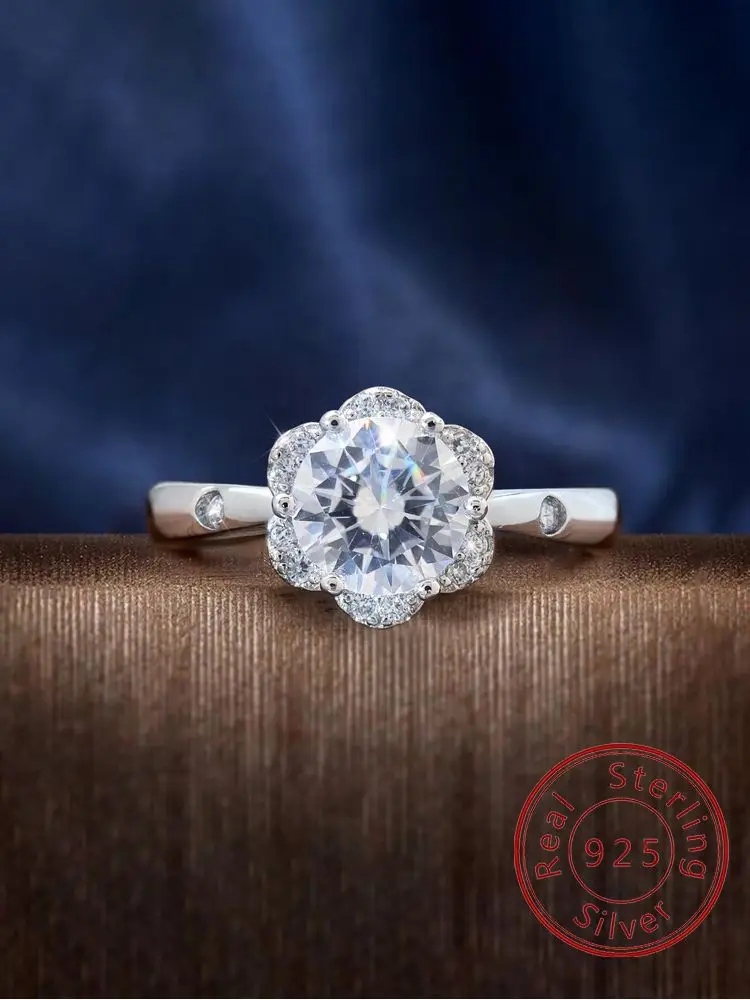 925 Sterling Silver Classic Brilliant Flower Zircon Ring For Women Anniversary Engagement Wedding Luxury High Quality Jewelry
925 Sterling Silver Classic Brilliant Flower Zircon Ring For Women Anniversary Engagement Wedding Luxury High Quality Jewelry