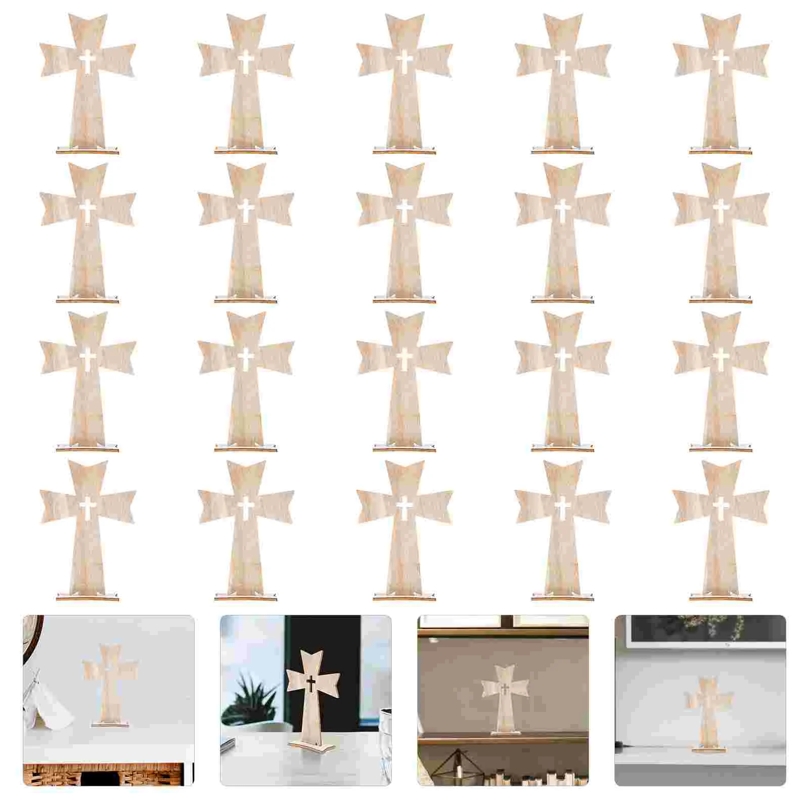 20 Pcs Holiday Decorations Cross-shaped Ornament Wooden Ordinary Smooth and Bright Standing Table Craft Collection Symbolic
20 Pcs Holiday Decorations Cross-shaped Ornament Wooden Ordinary Smooth and Bright Standing Table Craft Collection Symbolic
