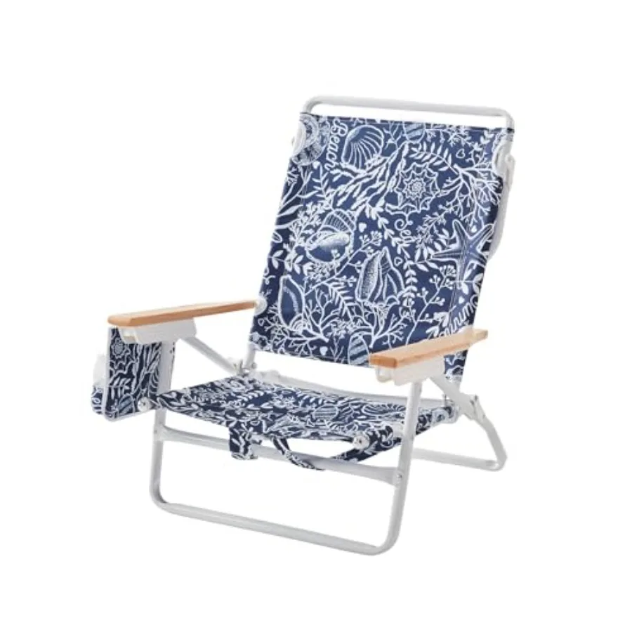 Beach chair for outdoor use, wood-accented polypropylene, reef indigo, 5-position recline portable folding design with carry st
Beach chair for outdoor use, wood-accented polypropylene, reef indigo, 5-position recline portable folding design with carry st