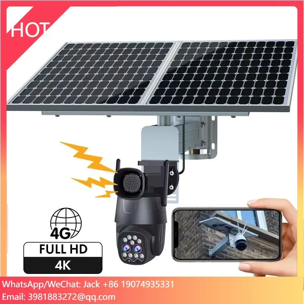 10x Zoom Dual Lens Solar Powered PTZ Outdoor CCTV Camera 4G SIM Card Auto Motion Track 4K Video Wireless Wireless IP
10x Zoom Dual Lens Solar Powered PTZ Outdoor CCTV Camera 4G SIM Card Auto Motion Track 4K Video Wireless Wireless IP