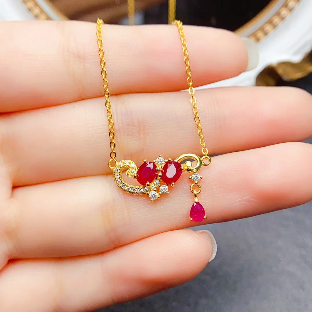 FS 4*5mm Natural Ruby Pendant Necklace Real S925 Sterling Silver Fine Charm Wedding Jewelry for Women Certificate MeiBaPJ
FS 4*5mm Natural Ruby Pendant Necklace Real S925 Sterling Silver Fine Charm Wedding Jewelry for Women Certificate MeiBaPJ
