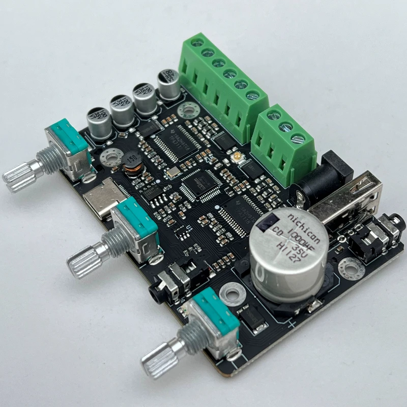 Плата усилителя 2.1 Bluetooth DSP с трехканальным независимым 31-полосным эквалайзером, 2x30Вт+60Вт, для настройки на Android-смартфонах и компьютерах
Плата усилителя 2.1 Bluetooth DSP с трехканальным независимым 31-полосным эквалайзером, 2x30Вт+60Вт, для настройки на Android-смартфонах и компьютерах