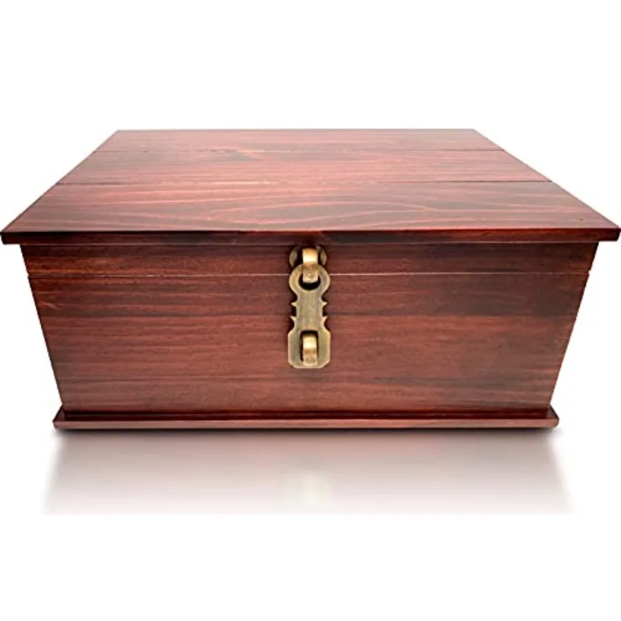 Antique Style Wood Storage Box - Decorative box for Home or Office - Wooden Box with Hinged Lid Keepsake Box with Metal Latch
Antique Style Wood Storage Box - Decorative box for Home or Office - Wooden Box with Hinged Lid Keepsake Box with Metal Latch