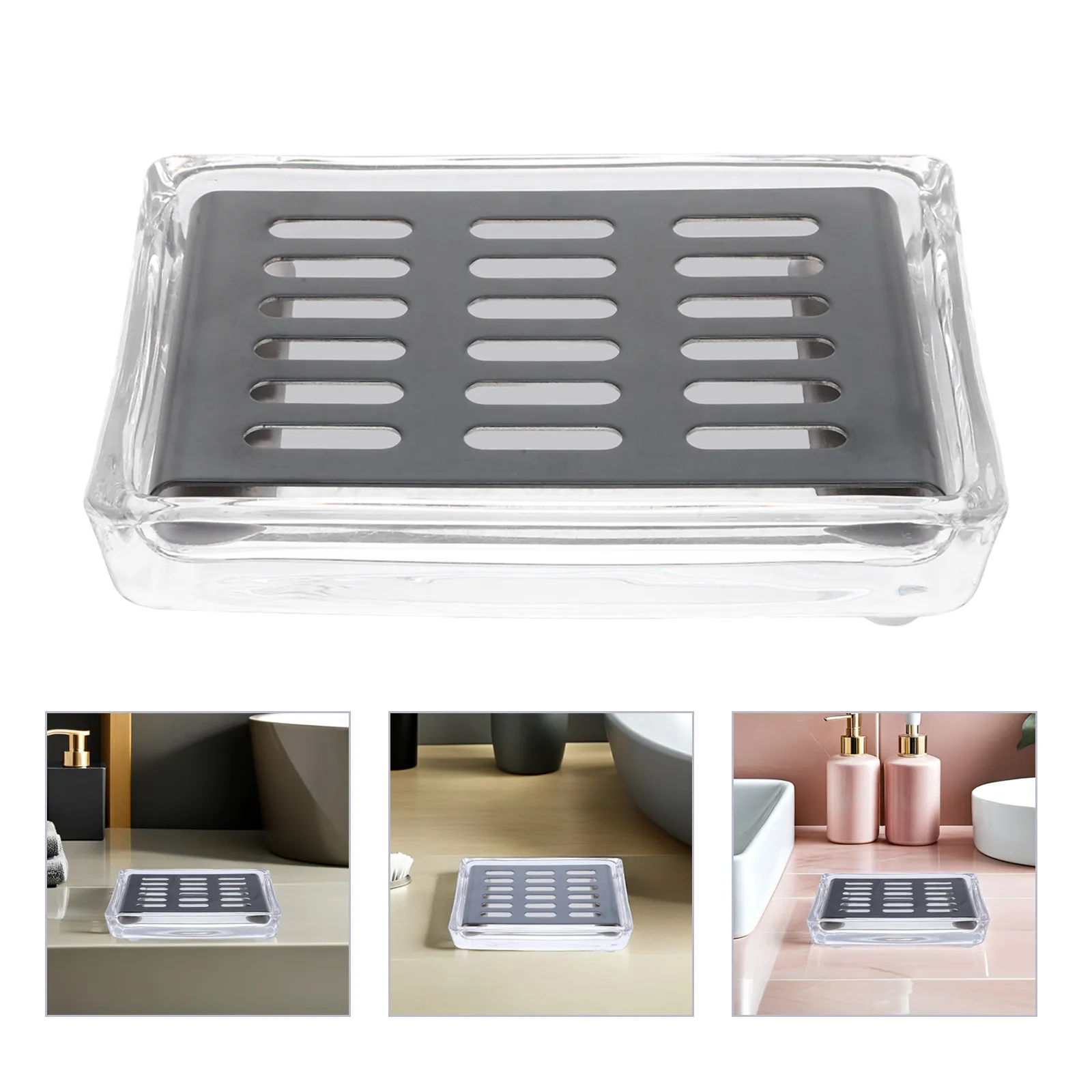 Clear Glass Soap Dish with Drain Self-Draining Open Bottom Design for Bathroom Counter Shower Kitchen Decorative Soap Holder
Clear Glass Soap Dish with Drain Self-Draining Open Bottom Design for Bathroom Counter Shower Kitchen Decorative Soap Holder