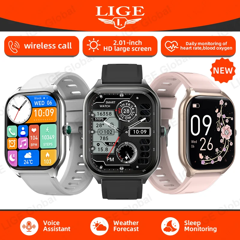 LIGE 2025 Smart Watch 2.01" HD Display Bluetooth Phone Calls Health Fitness Tracking 100+ Workout Modes Smartwatch For Men Women
LIGE 2025 Smart Watch 2.01" HD Display Bluetooth Phone Calls Health Fitness Tracking 100+ Workout Modes Smartwatch For Men Women