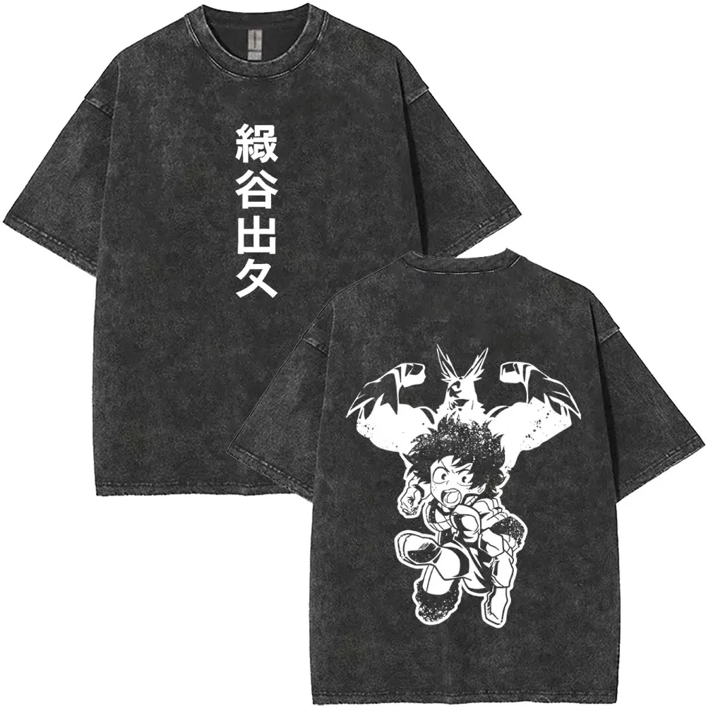 Washed Vintage Anime My Hero Academia All Might Midoriya Izuku Graphic T Shirt Men Women Casual Cotton Manga T-shirts Streetwear
Washed Vintage Anime My Hero Academia All Might Midoriya Izuku Graphic T Shirt Men Women Casual Cotton Manga T-shirts Streetwear