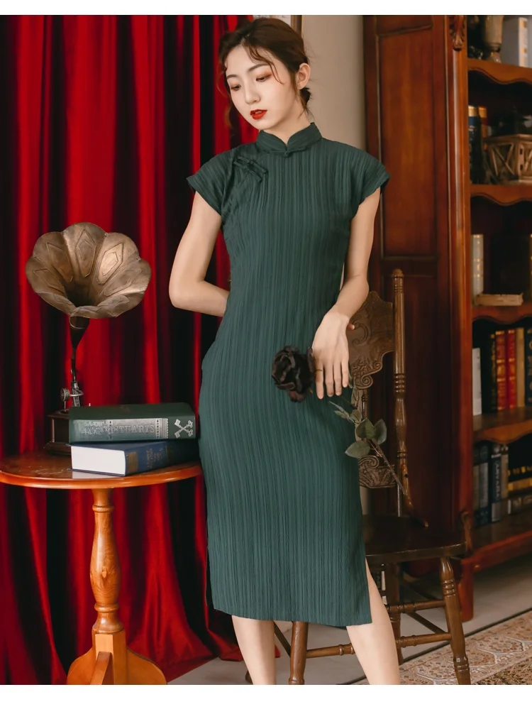 Ele Vintage een Dr Women's Elastic anghai Sle Qipao Midi Dr Simple Color Commute ort Sve Polyester
Ele Vintage een Dr Women's Elastic anghai Sle Qipao Midi Dr Simple Color Commute ort Sve Polyester