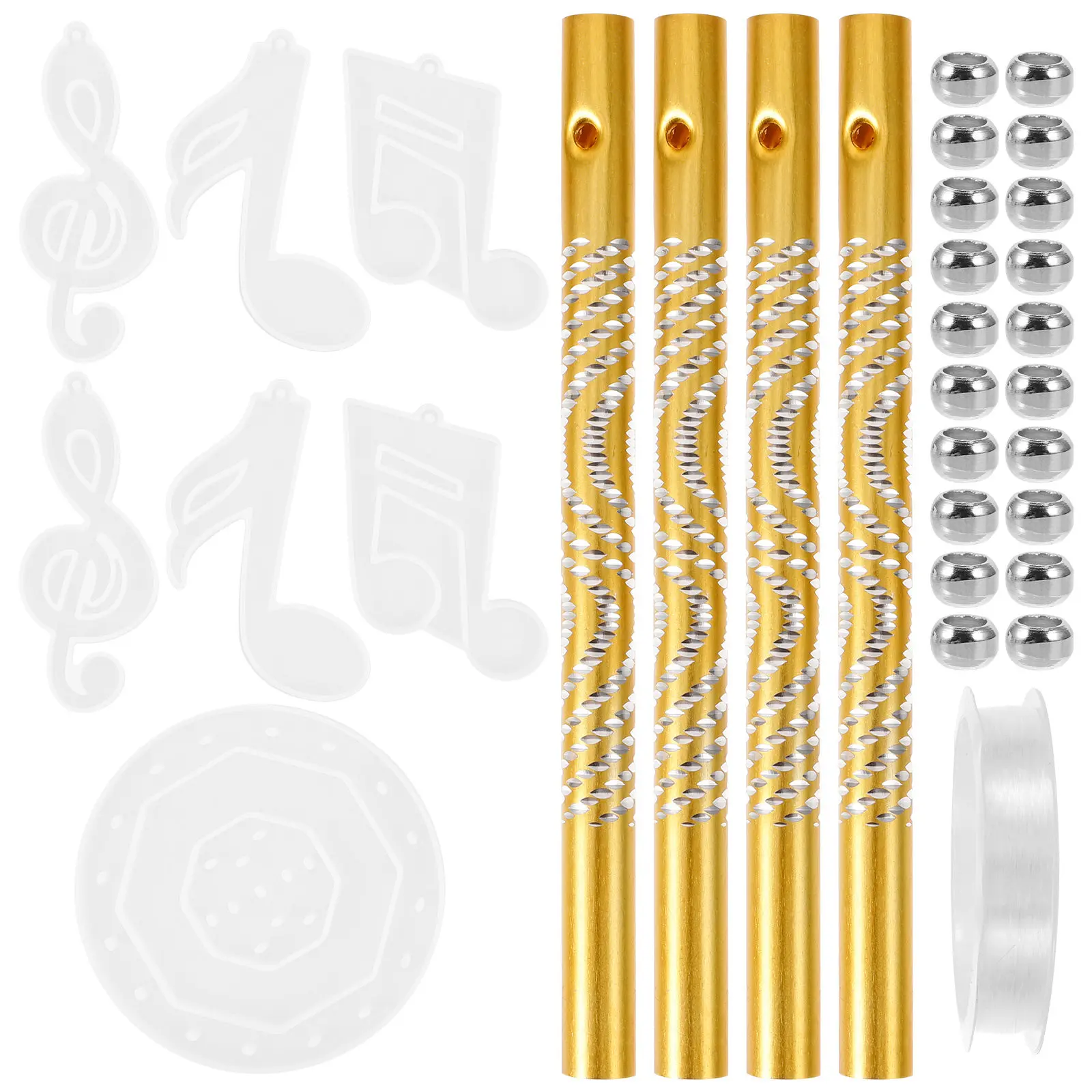 1Set DIY Wind Chime Silicone Mold Musical Note Flexible Epoxy Resin Casting Mold for Pendant Home Craft Supplies
1Set DIY Wind Chime Silicone Mold Musical Note Flexible Epoxy Resin Casting Mold for Pendant Home Craft Supplies