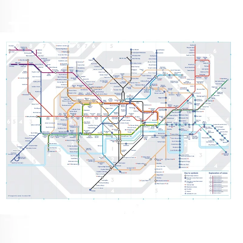London Underground Tube Map Art Picture Print Silk Poster Home Wall Decor
London Underground Tube Map Art Picture Print Silk Poster Home Wall Decor