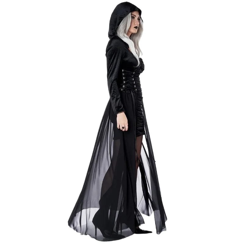Halloween New Demon Black Angel Death Zombie Witch Black Dress Holiday Party Stage Role-playing Performance Costume 2025
Halloween New Demon Black Angel Death Zombie Witch Black Dress Holiday Party Stage Role-playing Performance Costume 2025