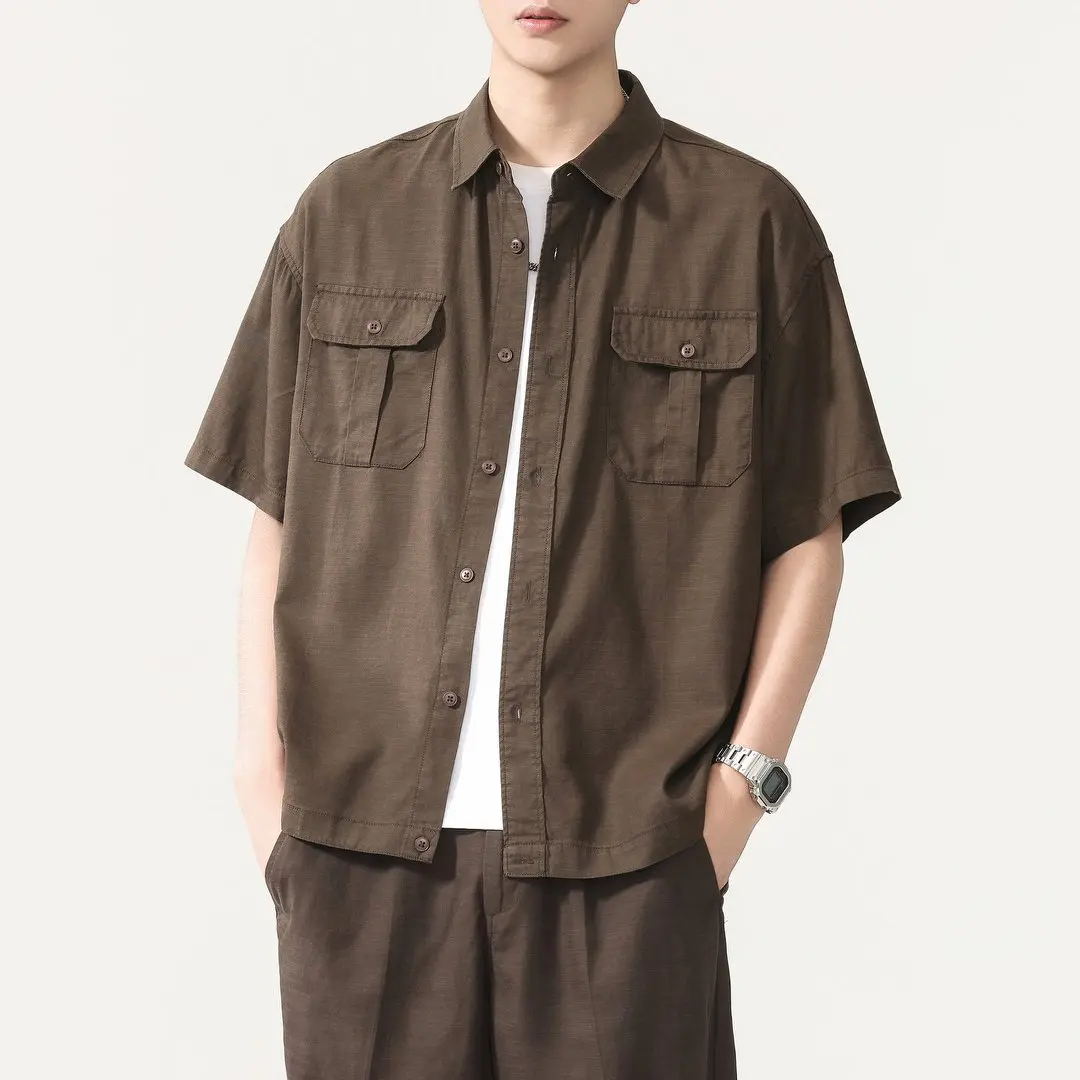 Men Summer Streetwear Fashion Vintage Loose Casual Short Sleeve Cargo Shirts Male Blouses Tops
Men Summer Streetwear Fashion Vintage Loose Casual Short Sleeve Cargo Shirts Male Blouses Tops