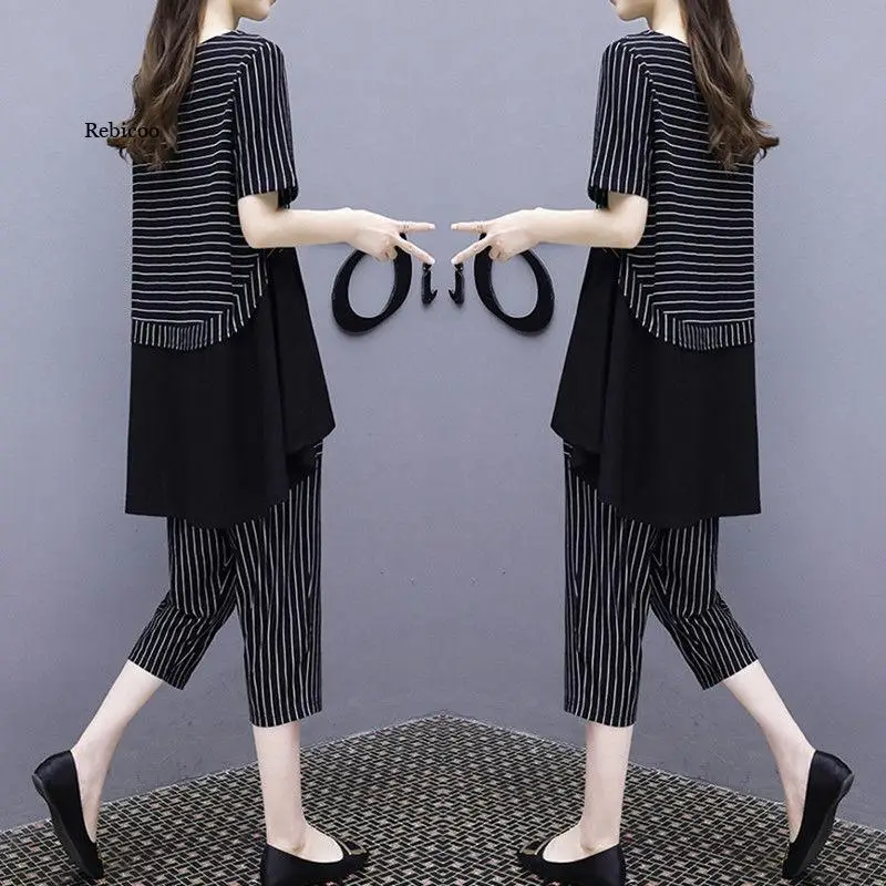 Women 2022 New Summer Fashion Large Size Printing Short-sleeve Chiffon Shirt Casual Pants Suits Two-piece Sets
Women 2022 New Summer Fashion Large Size Printing Short-sleeve Chiffon Shirt Casual Pants Suits Two-piece Sets