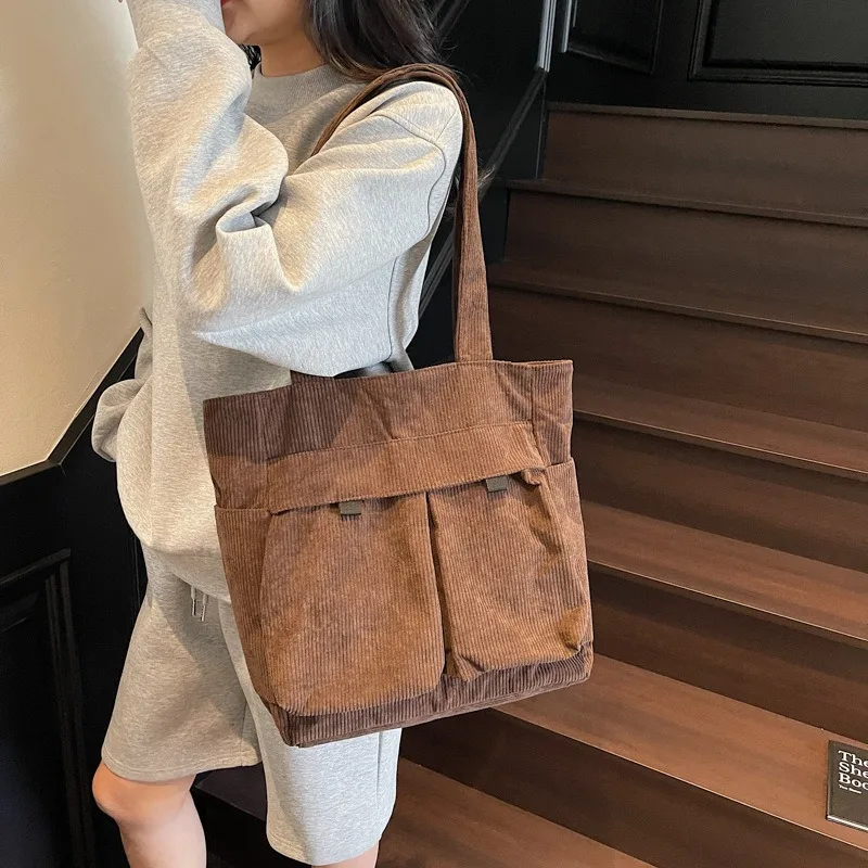 Corduroy Women Shoulder Bag 2025 New Korean Canvas Tote Bag for Girl High Quality Large Capacity Designer Student Lady Handbag
Corduroy Women Shoulder Bag 2025 New Korean Canvas Tote Bag for Girl High Quality Large Capacity Designer Student Lady Handbag