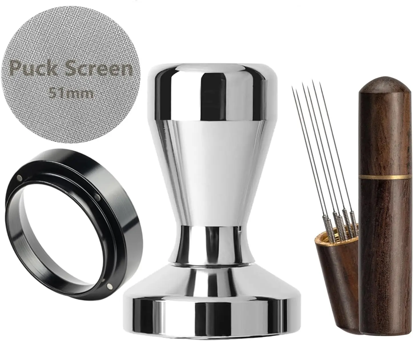 51mm Espresso Tamper Set: Barista Tools for Perfect Espresso, Fits 51mm Portafilters
51mm Espresso Tamper Set: Barista Tools for Perfect Espresso, Fits 51mm Portafilters