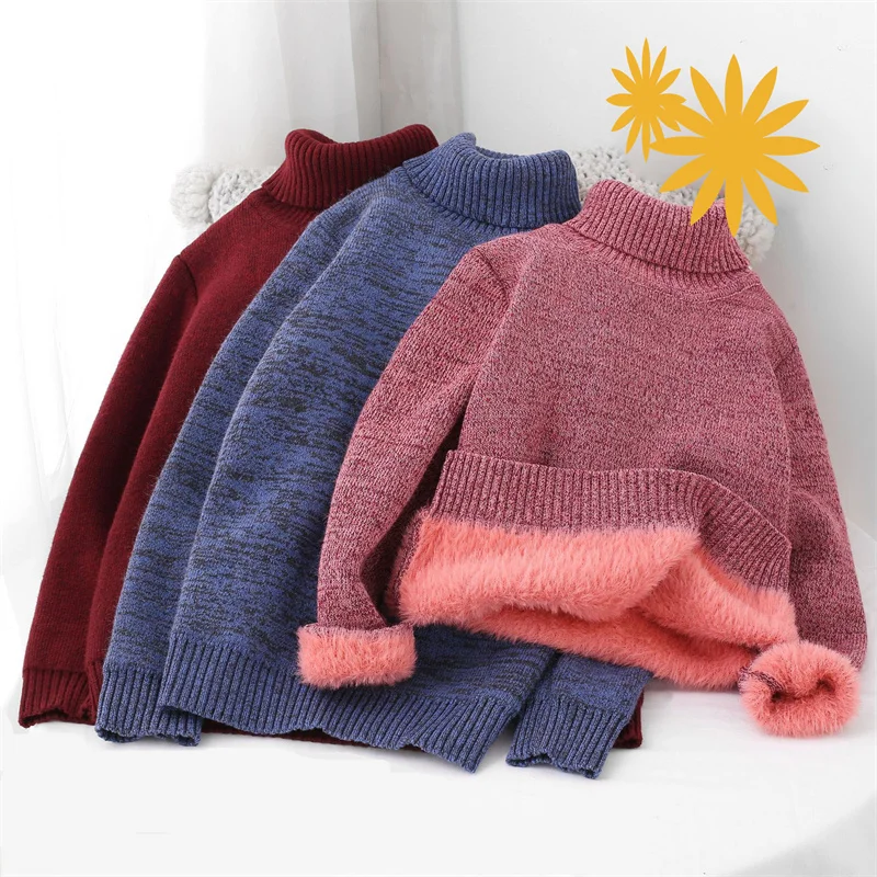 Kids Thickened Sweater Baby Solid Bottoming Shirt Boys Girls High Neck Sweater Children Winter Warm Top Clothes 3-10 Years Old
Kids Thickened Sweater Baby Solid Bottoming Shirt Boys Girls High Neck Sweater Children Winter Warm Top Clothes 3-10 Years Old