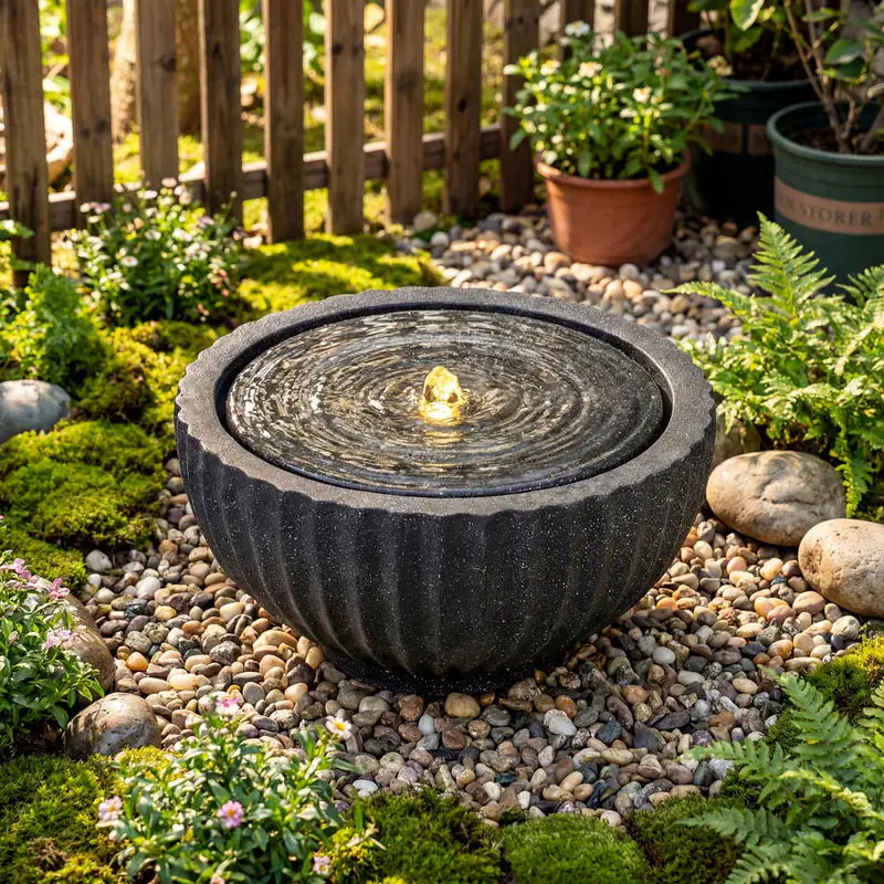 Outdoor Round Sphere Water Fountain with LED Lights and Pump
Outdoor Round Sphere Water Fountain with LED Lights and Pump