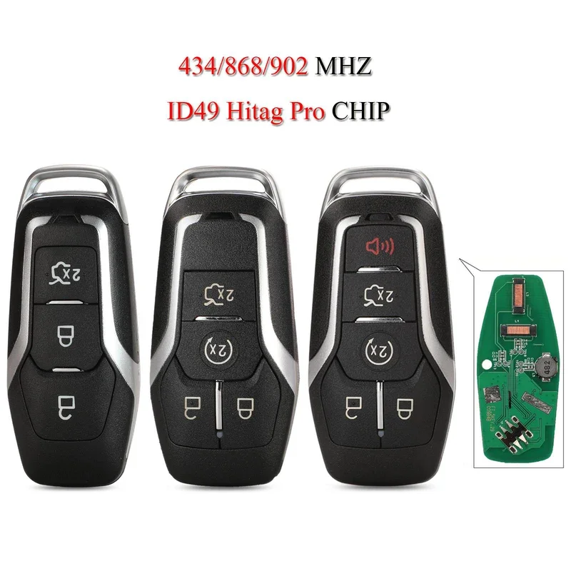 3/4/5Buttons Remote Smart Car Key For Ford Mustang Edge Explorer Fusion Mondeo Kuka 433.92/434/868/902Mhz ID49 Chip
3/4/5Buttons Remote Smart Car Key For Ford Mustang Edge Explorer Fusion Mondeo Kuka 433.92/434/868/902Mhz ID49 Chip