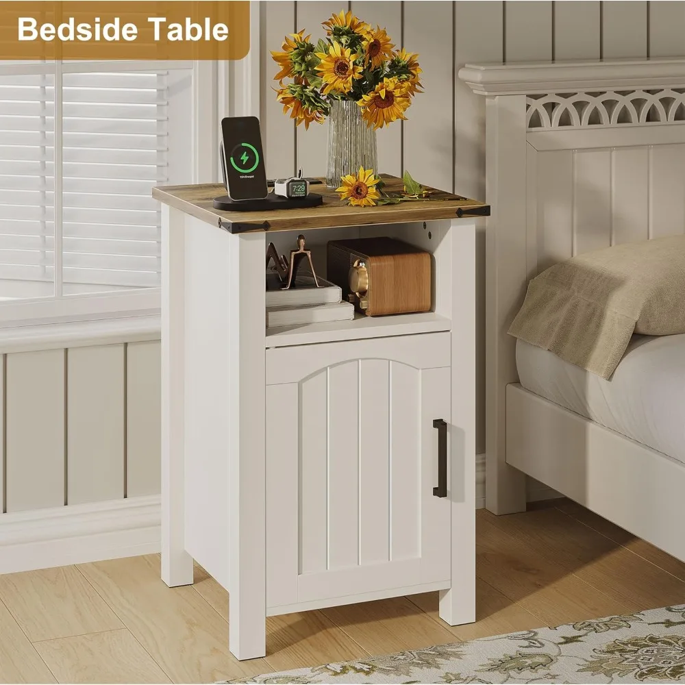 Farmhouse Nightstand Set of 2 with Charging Station - Wooden Bedside Tables with USB Type-C Ports & AC Outlets, Customized
Farmhouse Nightstand Set of 2 with Charging Station - Wooden Bedside Tables with USB Type-C Ports & AC Outlets, Customized