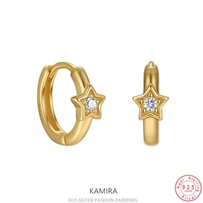 KAMIRA 925 Sterling Silver Mini Five Point Star Zircon Droop Earrings for Women Zircon Star Dainty Minimalist Piercing Jewelry
KAMIRA 925 Sterling Silver Mini Five Point Star Zircon Droop Earrings for Women Zircon Star Dainty Minimalist Piercing Jewelry