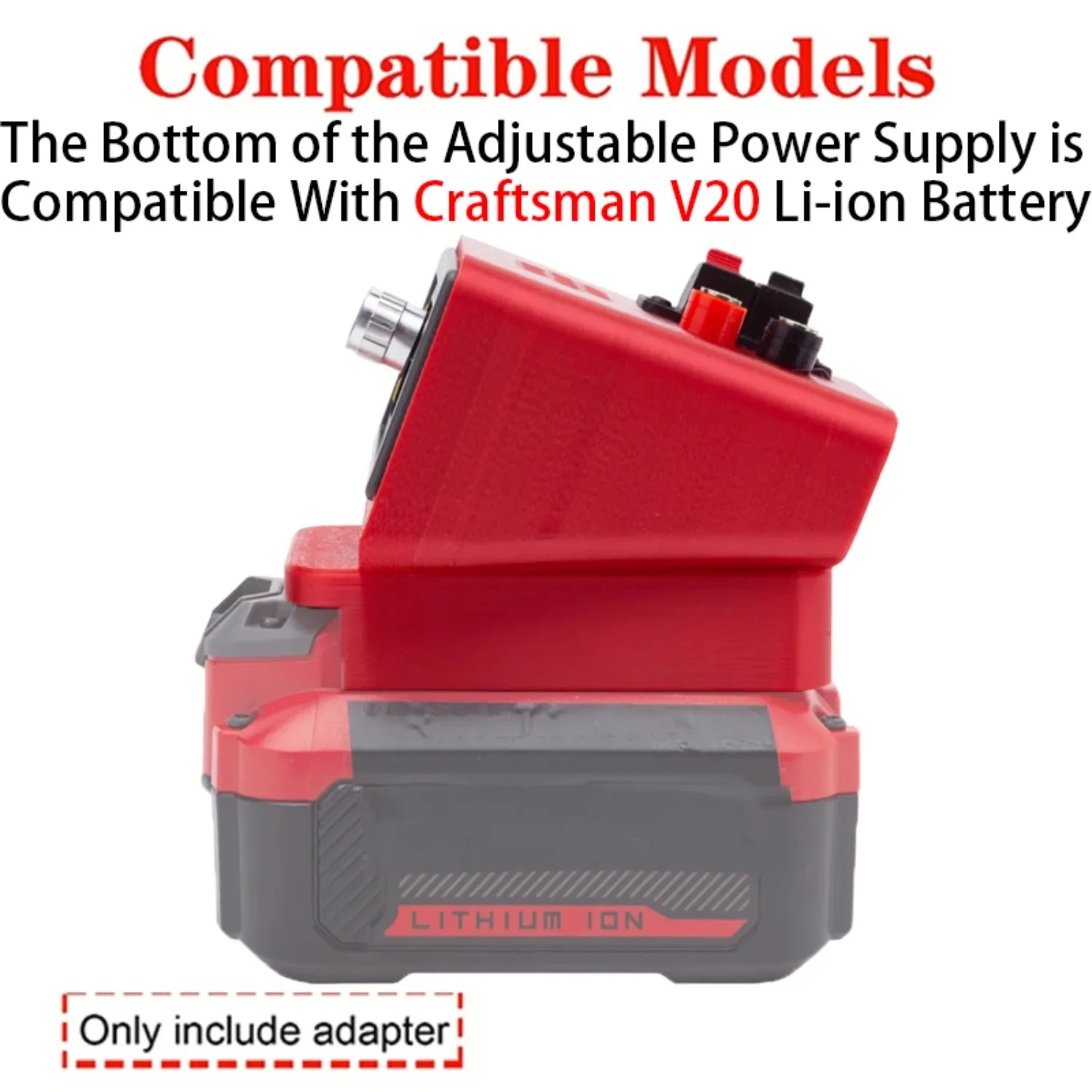 CNC Adjustable DC Regulated Power Supply for Craftsman V20 Li-ion Battery Adapter Buck-boost Controllable Power Supply
CNC Adjustable DC Regulated Power Supply for Craftsman V20 Li-ion Battery Adapter Buck-boost Controllable Power Supply