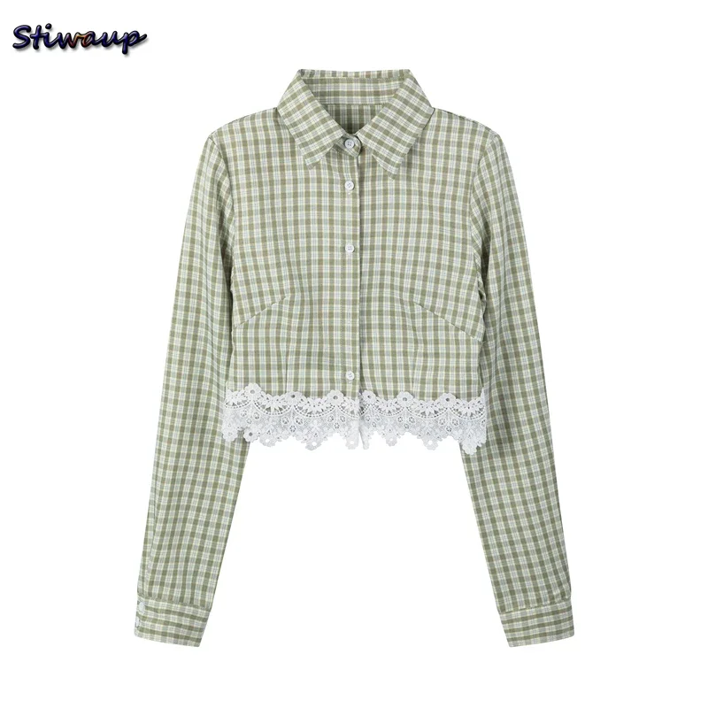 Women's Plaid Short Shirt Women Sexy Long Sleeve Blouses for Women Fashion 2025 Cropped Lace Stylish Womens Designer Clothing
Women's Plaid Short Shirt Women Sexy Long Sleeve Blouses for Women Fashion 2025 Cropped Lace Stylish Womens Designer Clothing