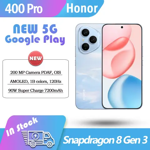 Original Honor400 Pro 5G Snapdragon 8 Gen 3 200Mp Camera 90W Charger 7200mAh google Play NFC OTA Honor 400 Pro AMOLED 120Hz