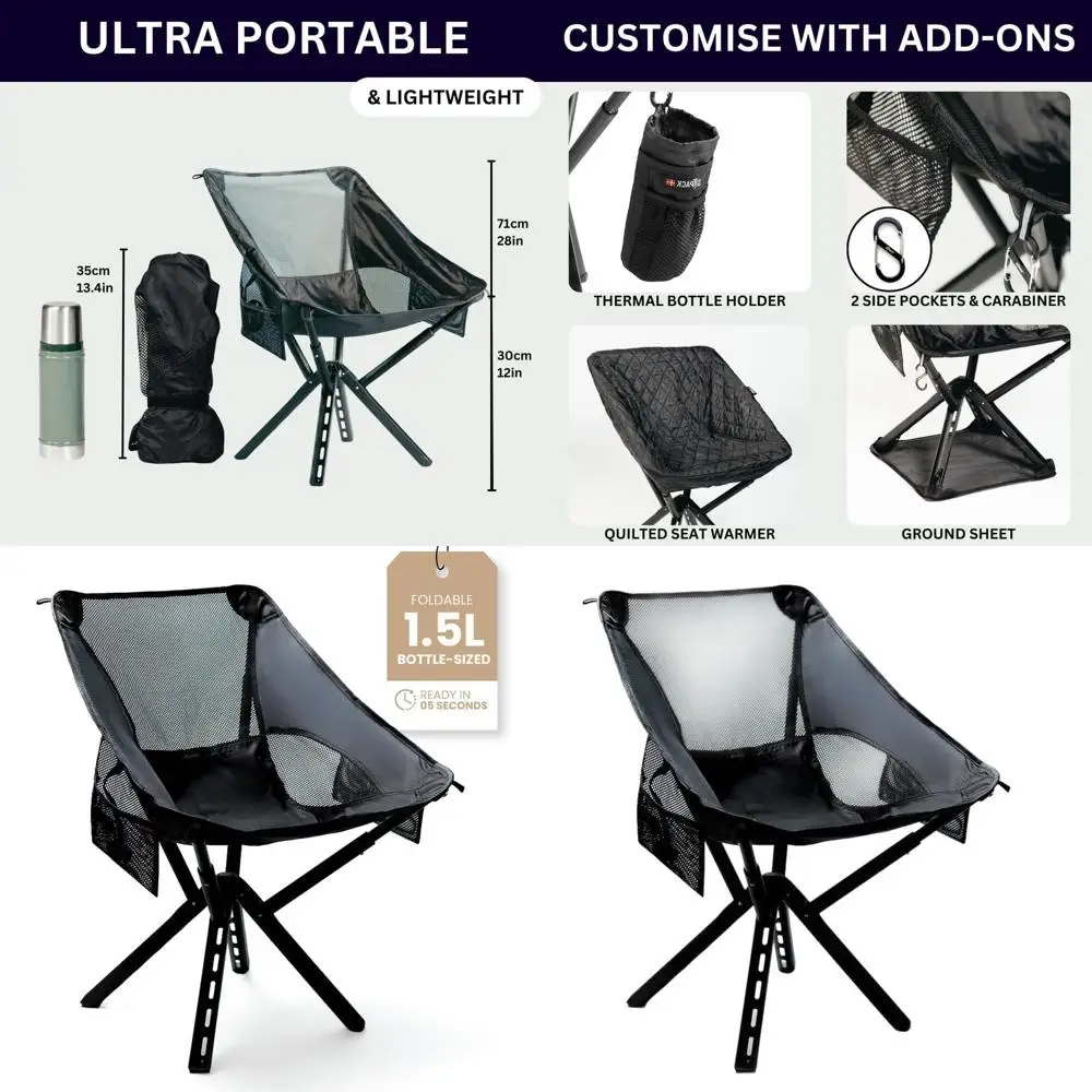 Campster2 Folding Camping Chair – Portable High Chair | 265 Lbs Capacity | Camping Essentials for Beach, Hiking & Car Camping |
Campster2 Folding Camping Chair – Portable High Chair | 265 Lbs Capacity | Camping Essentials for Beach, Hiking & Car Camping |