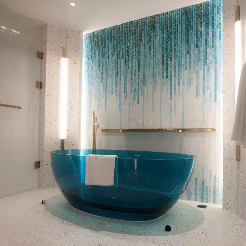 Luxury Resin Bath Tub Small Size Clear Resin Freestanding Bathtub Transparent Resin Soaking Solid Surface Bath Tub
Luxury Resin Bath Tub Small Size Clear Resin Freestanding Bathtub Transparent Resin Soaking Solid Surface Bath Tub