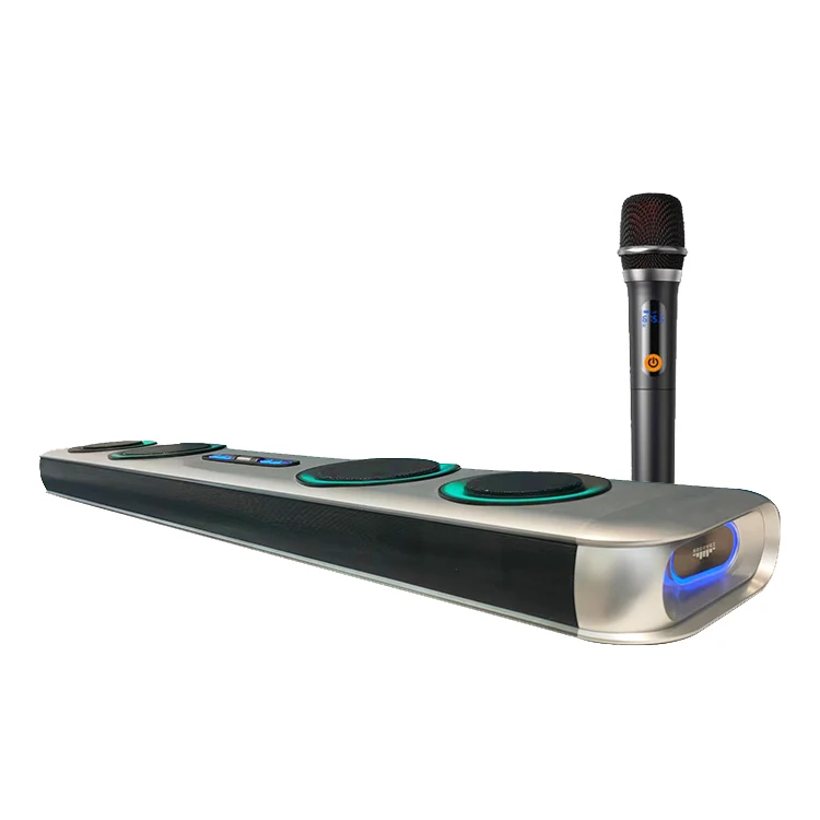 2.1CH Bluetooth Home Theatre Soundbar With Built-In Subwoofer & Wireless Microphone For Family Entertainment
2.1CH Bluetooth Home Theatre Soundbar With Built-In Subwoofer & Wireless Microphone For Family Entertainment