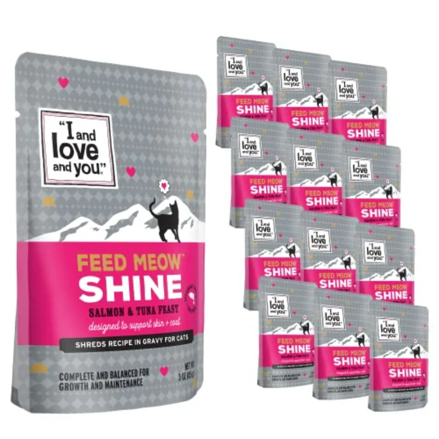 Feed Meow Shine Wet Cat Food - Salmon + Tuna - Coat and Skin Support, Grain Free, Shreeded, No Fillers, 3oz Pack of 12
Feed Meow Shine Wet Cat Food - Salmon + Tuna - Coat and Skin Support, Grain Free, Shreeded, No Fillers, 3oz Pack of 12