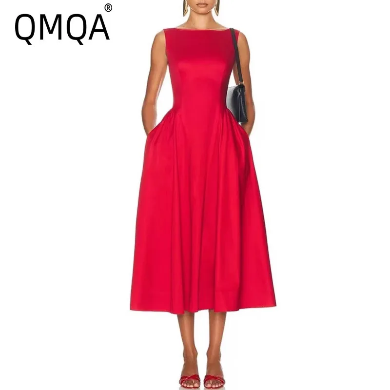 QMQA Fashion Women's Elegant Dress Solid Color Sleeveless High Waist Slimming Backless Dresses 2025 Spring New Clothing QM263
QMQA Fashion Women's Elegant Dress Solid Color Sleeveless High Waist Slimming Backless Dresses 2025 Spring New Clothing QM263