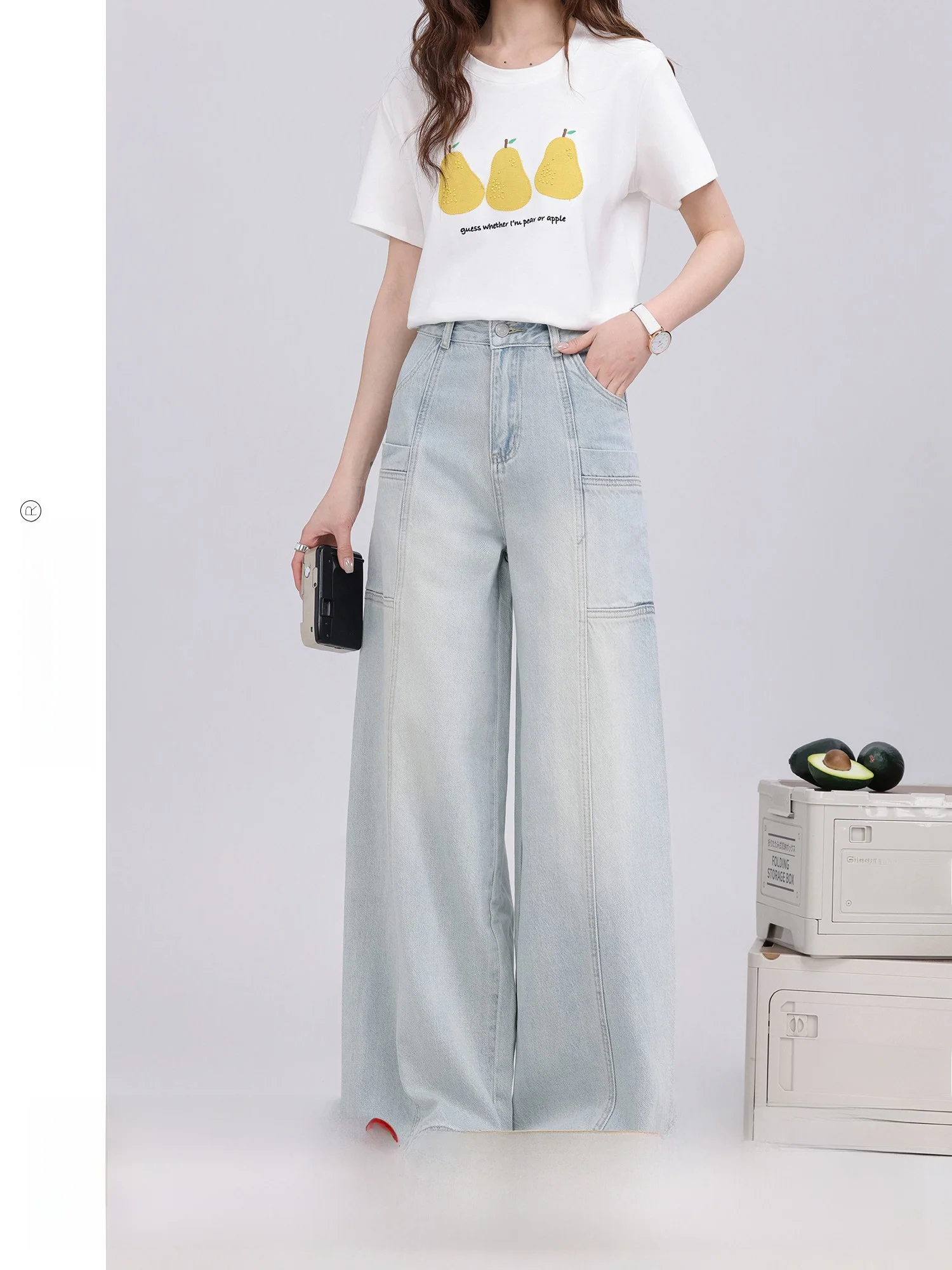 Washed Pastoral Thin Blade Jeans High Waist Wide Leg Denim Skinnier Retro Light Blue Summer New Arrival Women's Casual Pants
Washed Pastoral Thin Blade Jeans High Waist Wide Leg Denim Skinnier Retro Light Blue Summer New Arrival Women's Casual Pants
