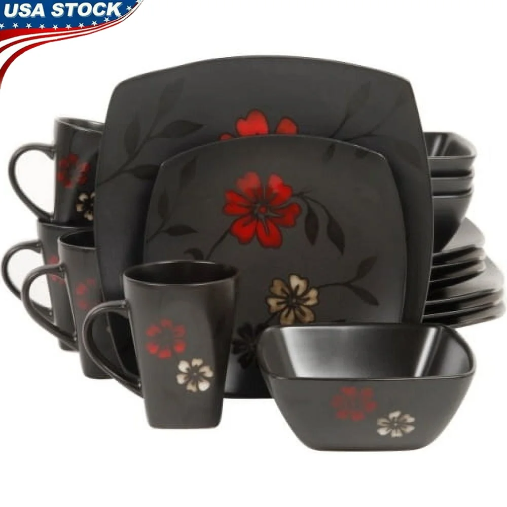 16-Piece Ceramic Dinnerware Set Dishwasher Microwave Safe Soft Square Plates Bowls Mugs Elegant Floral Design Perfect Gift
16-Piece Ceramic Dinnerware Set Dishwasher Microwave Safe Soft Square Plates Bowls Mugs Elegant Floral Design Perfect Gift