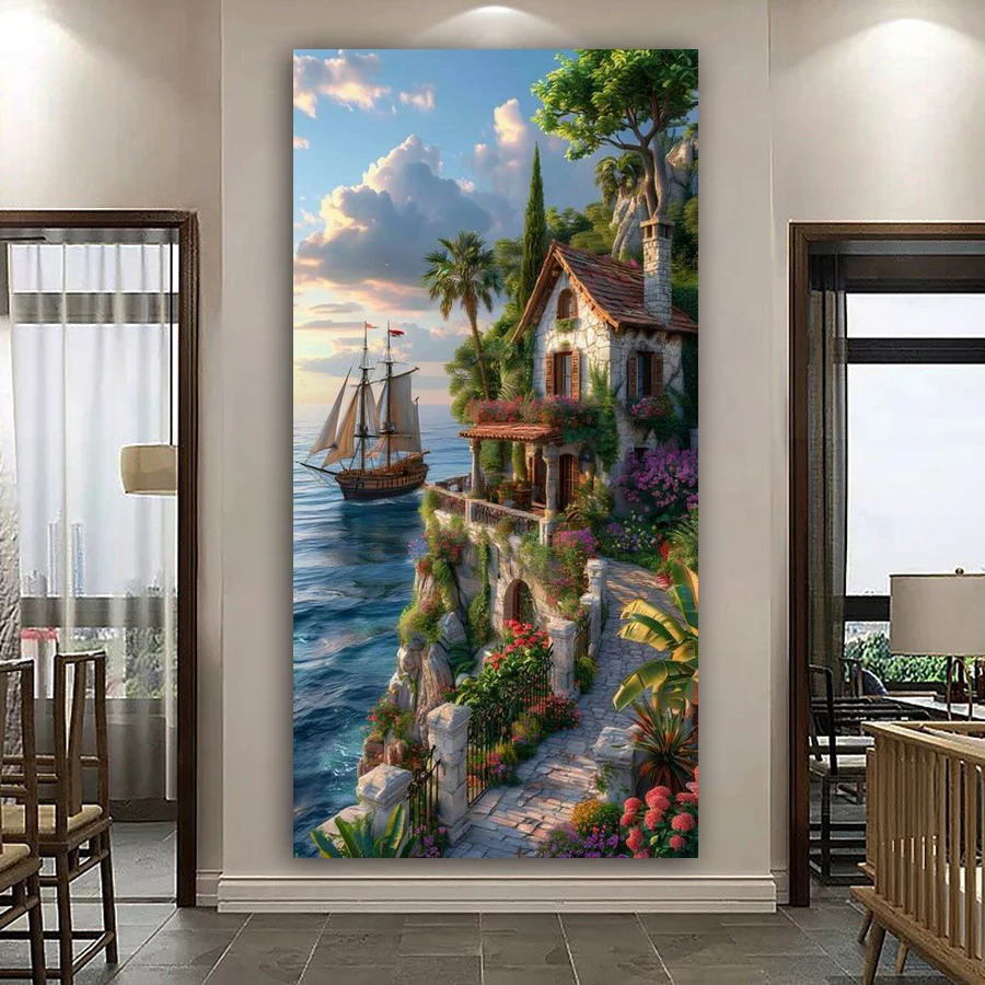 Coastal Houses Scenery Picture Large Size New Diy Diamond Arts For Adults Painting Sea Sailboat Full Mosaic Embroidery Kits
Coastal Houses Scenery Picture Large Size New Diy Diamond Arts For Adults Painting Sea Sailboat Full Mosaic Embroidery Kits