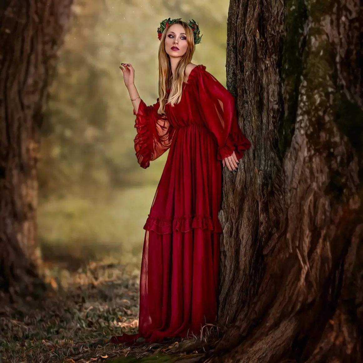 Fairy Red Evening Dresses 2025 Long Sleeves Wedding Party Dress Customized Ruffles Prom Party Gown robes de soirée
Fairy Red Evening Dresses 2025 Long Sleeves Wedding Party Dress Customized Ruffles Prom Party Gown robes de soirée