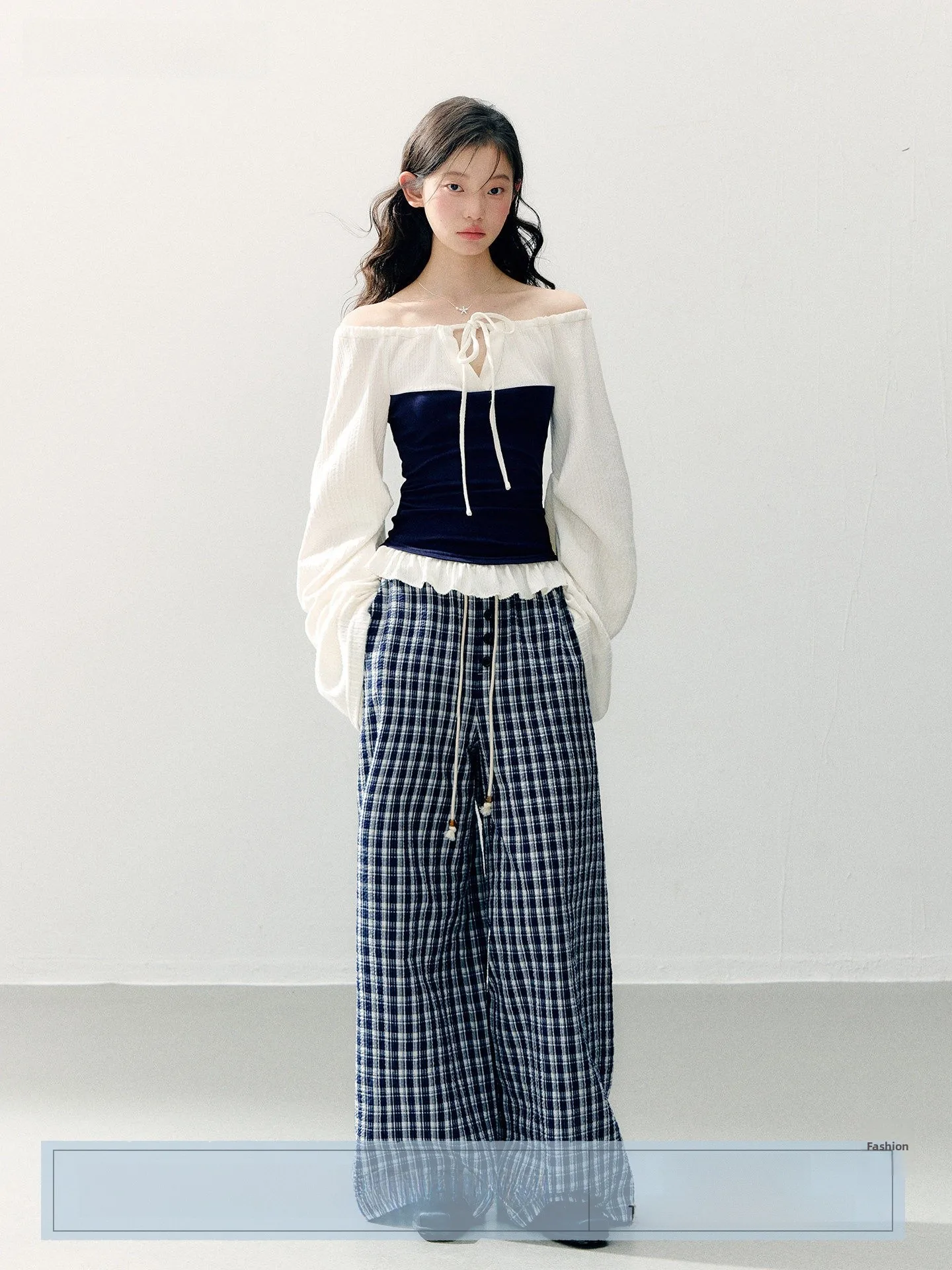 Annatto Original Design Color Block Checkered Shirt And Pants Set Shoulder Baring Top Spring Summer Long Sleeve Casual Style
Annatto Original Design Color Block Checkered Shirt And Pants Set Shoulder Baring Top Spring Summer Long Sleeve Casual Style