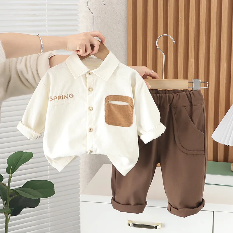 Toddler Spring Outfits 2024 Designer Baby Boy Clothes Korean Fashion Turn-down Collar Long Sleeve Shirts Pants Kids Boys Suit
Toddler Spring Outfits 2024 Designer Baby Boy Clothes Korean Fashion Turn-down Collar Long Sleeve Shirts Pants Kids Boys Suit